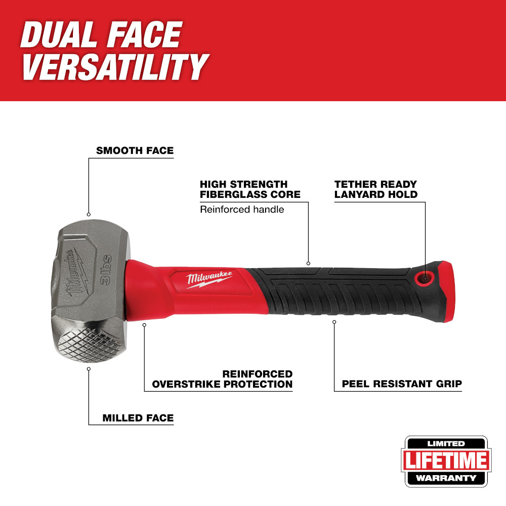 Milwaukee 3lb Fiberglass Drilling Hammer from Columbia Safety